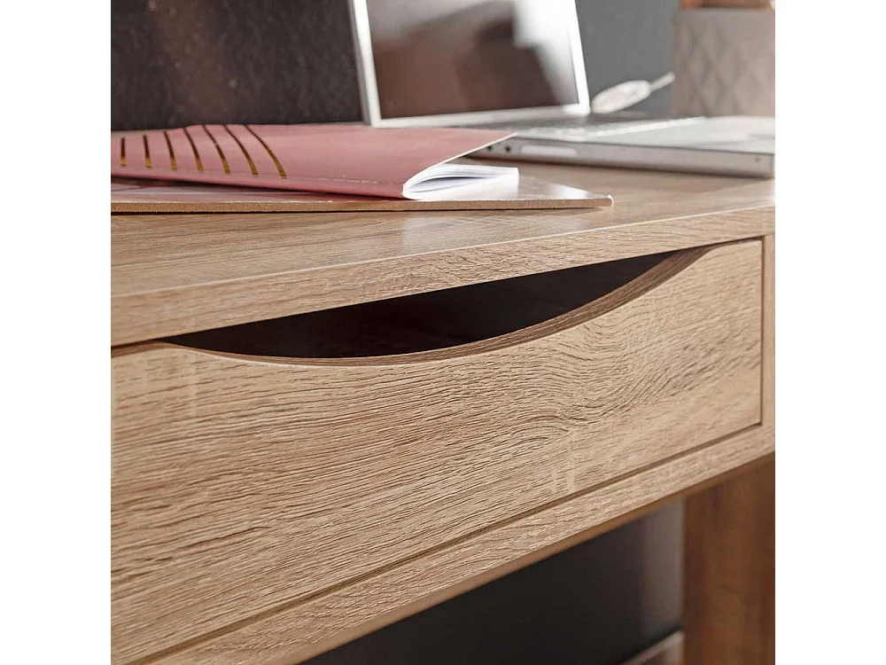 Schuelerschreibtisch in Sonoma-Eiche Holzoptik drei Schubladen