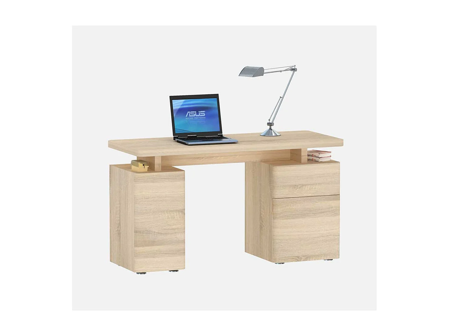 Bürotisch in Eiche Sonoma 140 cm breit