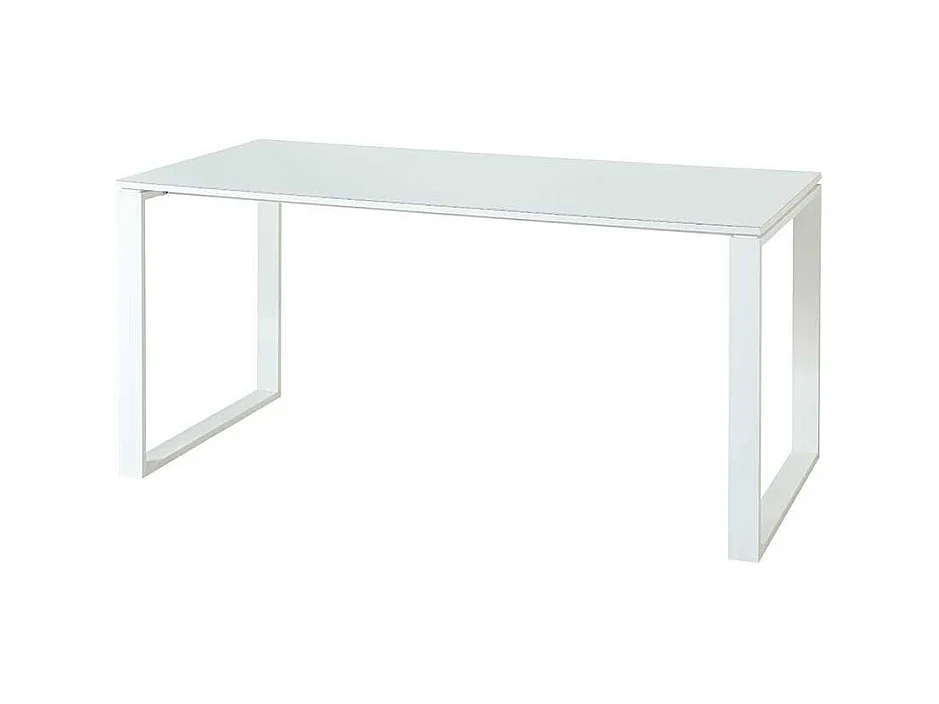 Büro Schreibtisch in Weiß  und Wildeiche Optik Glas beschichtet (zweiteilig)