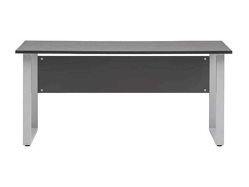 Büroschreibtisch mit Metall Bügelgestell Knieraumblende