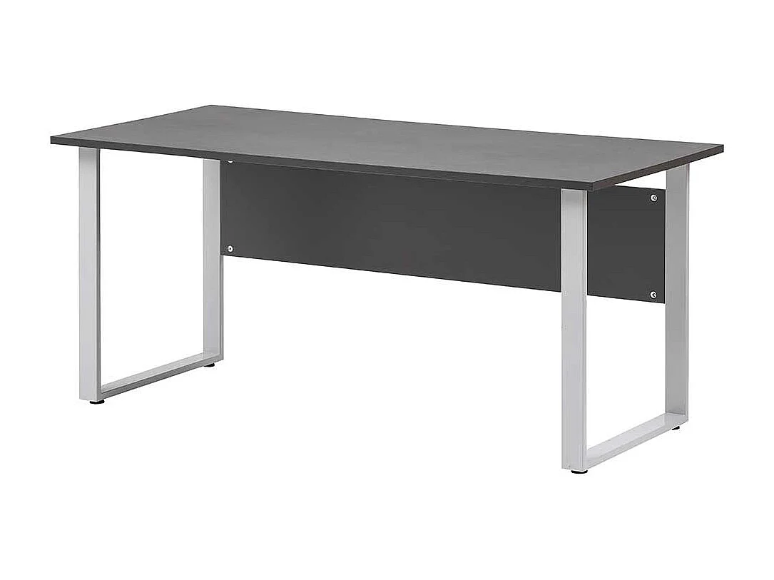 Büroschreibtisch mit Metall Bügelgestell Knieraumblende