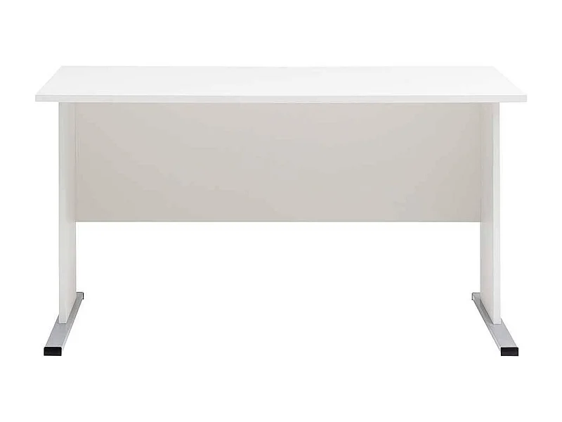 Weißer Schreibtisch mit Knieraumblende 65 cm tief