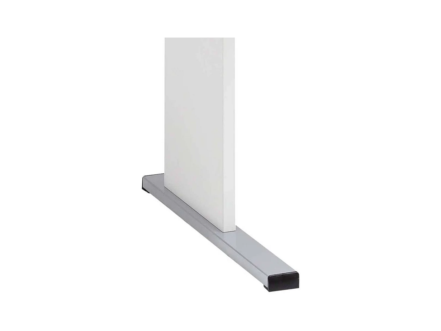 Weißer Schreibtisch mit Knieraumblende 65 cm tief