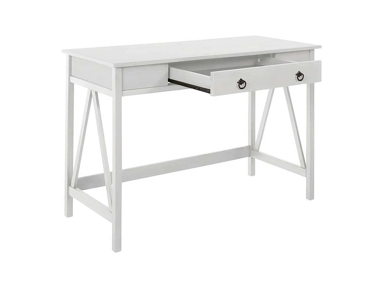 Schreibtisch Büroschreibtisch in Weiß mit einer Schublade