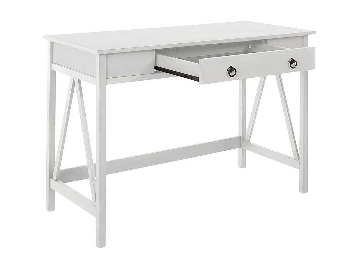 Schreibtisch Büroschreibtisch in Weiß mit einer Schublade