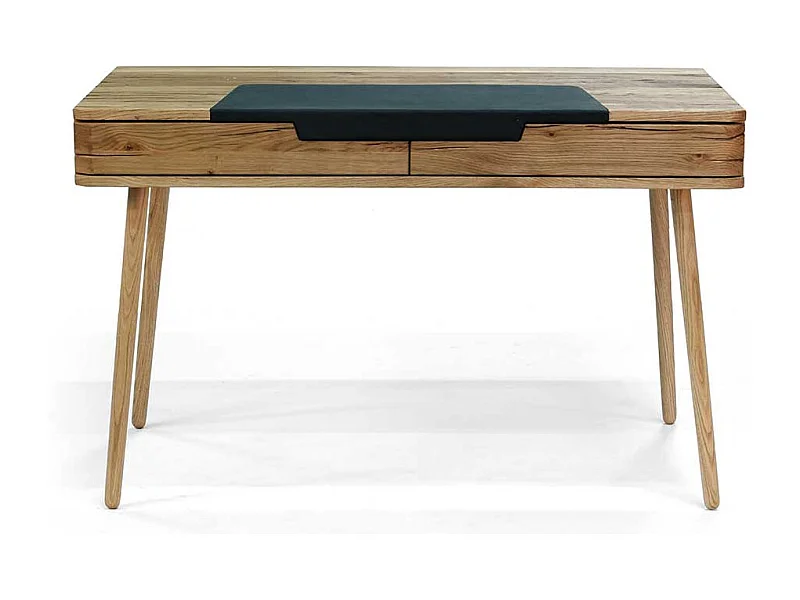 Holz Schreibtisch aus Asteiche Massivholz Bianco gebürstet und geölt