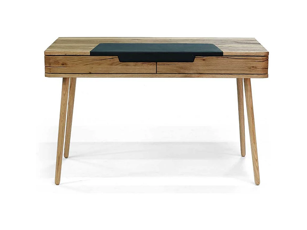 Holz Schreibtisch aus Asteiche Massivholz Bianco gebürstet und geölt