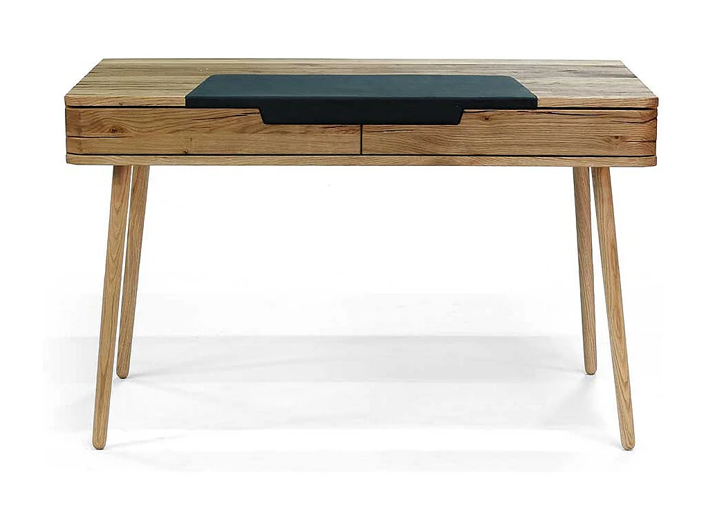 Holz Schreibtisch aus Asteiche Massivholz Bianco gebürstet und geölt