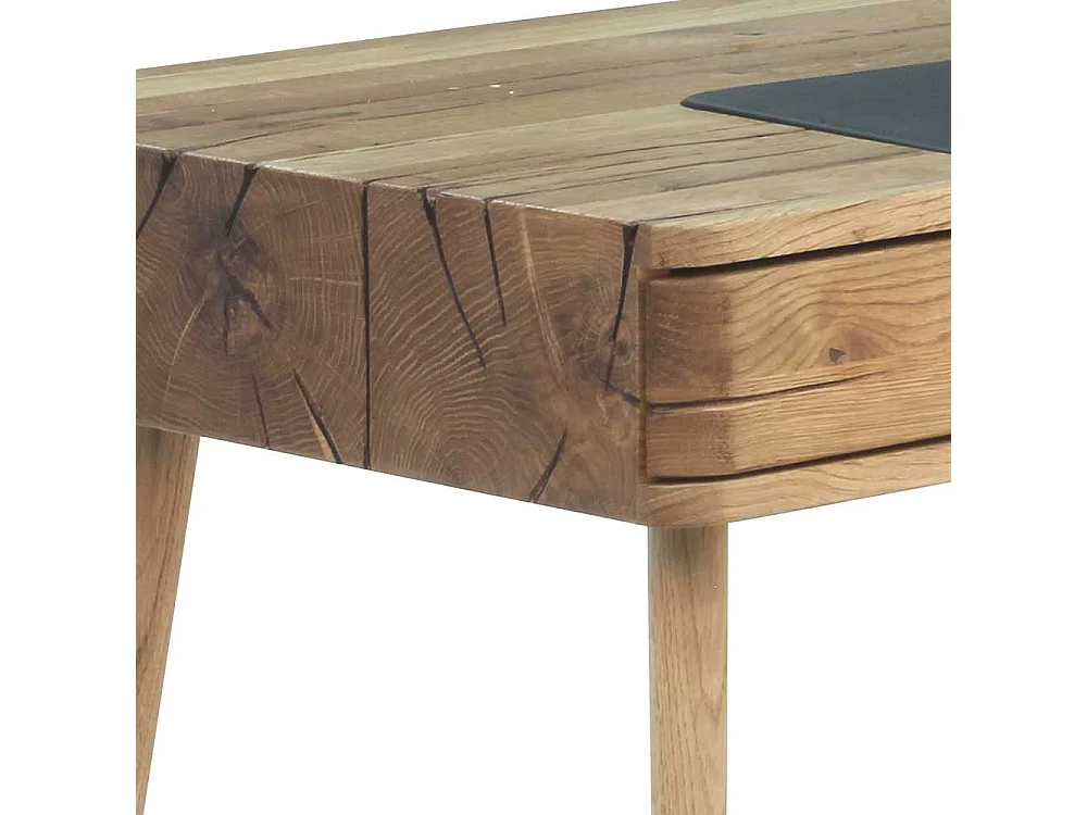 Holz Schreibtisch aus Asteiche Massivholz Bianco gebürstet und geölt