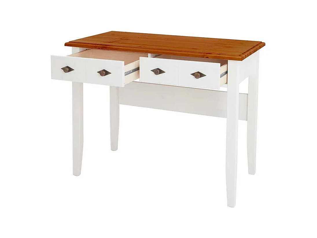 Landhaus Konsolentisch Kiefer mit zwei Schubladen 102 cm breit