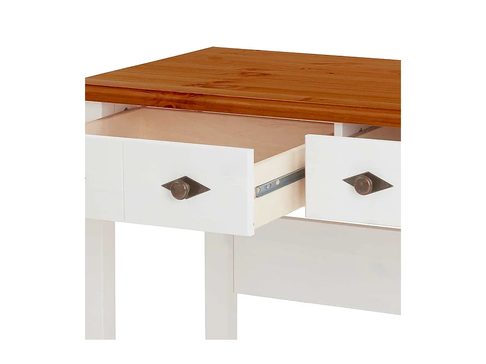 Landhaus Konsolentisch Kiefer mit zwei Schubladen 102 cm breit
