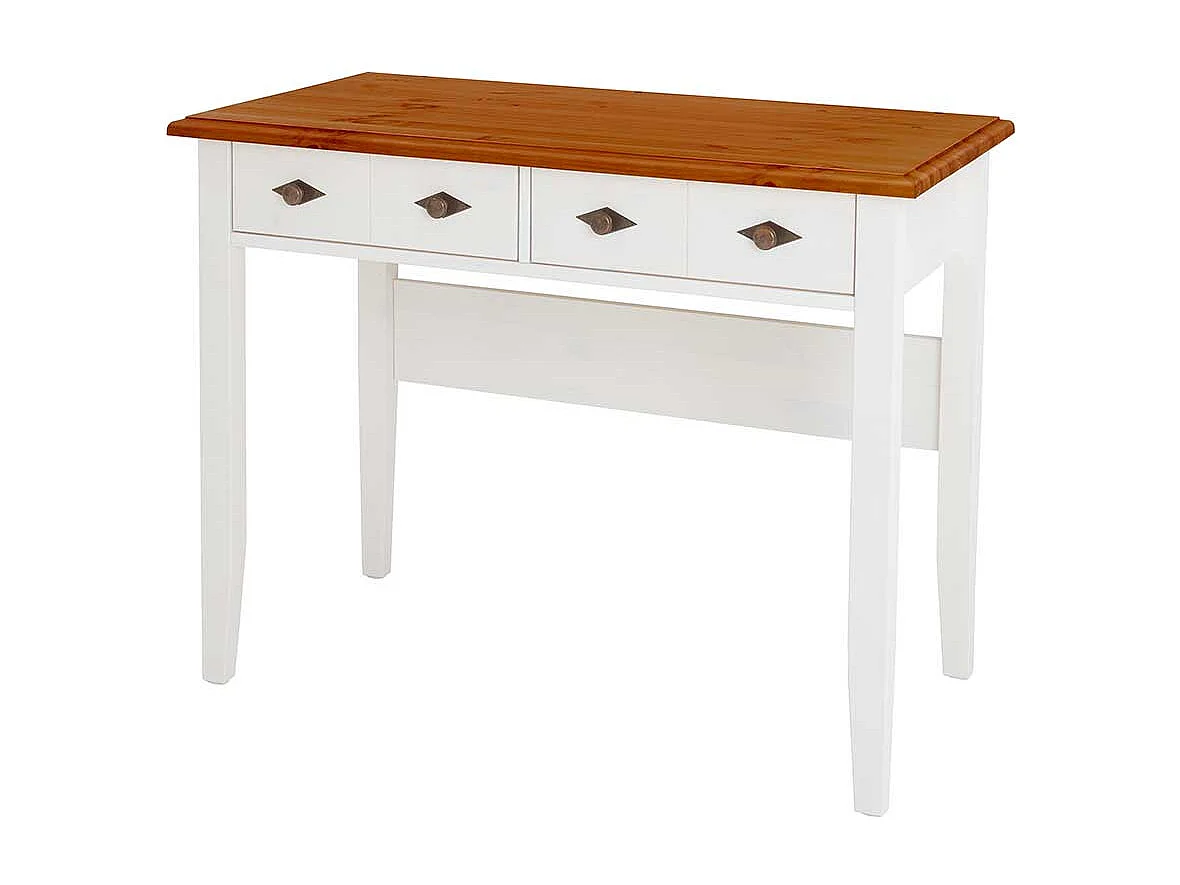 Landhaus Konsolentisch Kiefer mit zwei Schubladen 102 cm breit