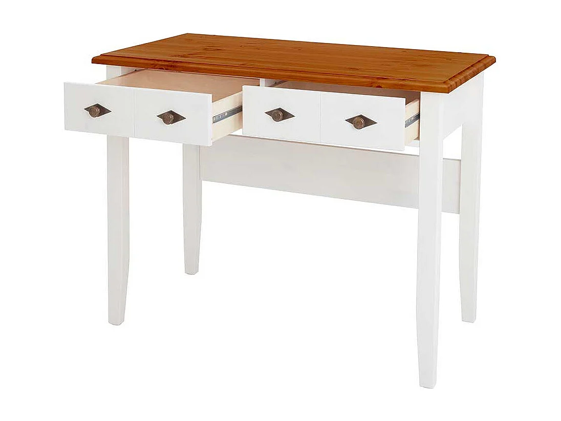 Landhaus Konsolentisch Kiefer mit zwei Schubladen 102 cm breit