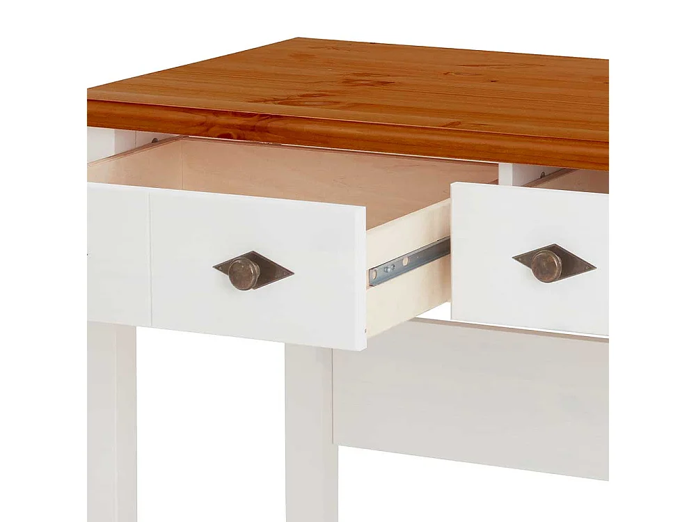 Landhaus Konsolentisch Kiefer mit zwei Schubladen 102 cm breit