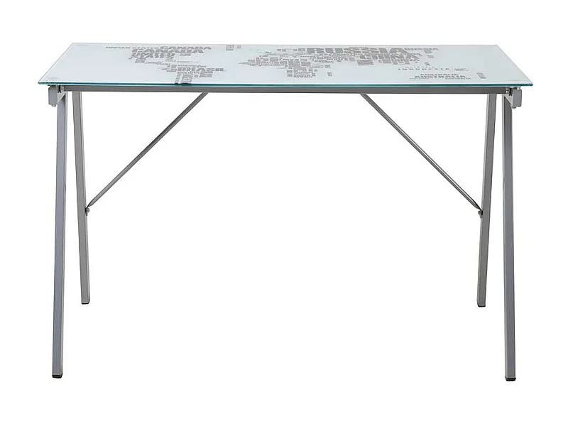 Designschreibtisch mit bedruckter Glasplatte rechteckig