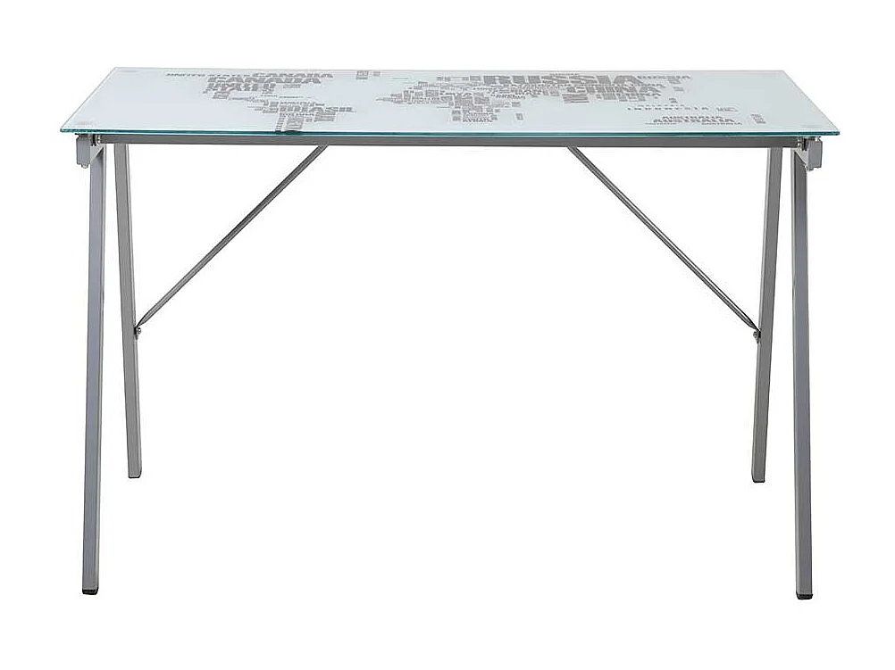 Designschreibtisch mit bedruckter Glasplatte rechteckig