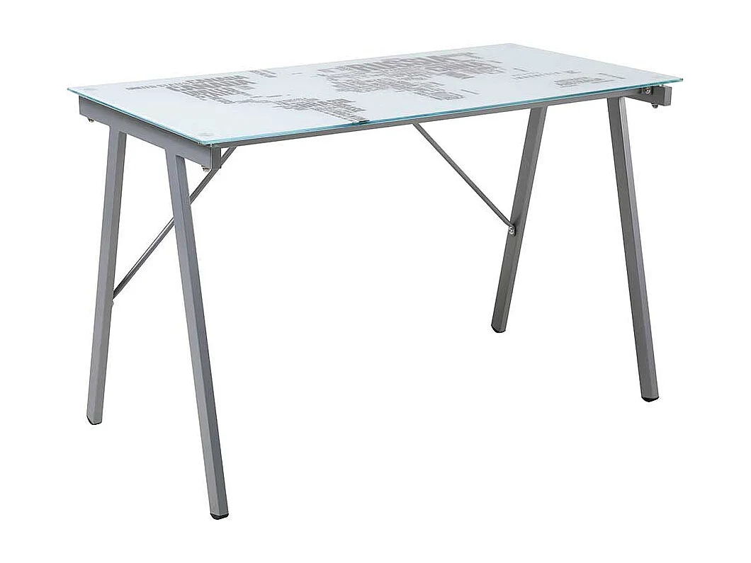 Designschreibtisch mit bedruckter Glasplatte rechteckig