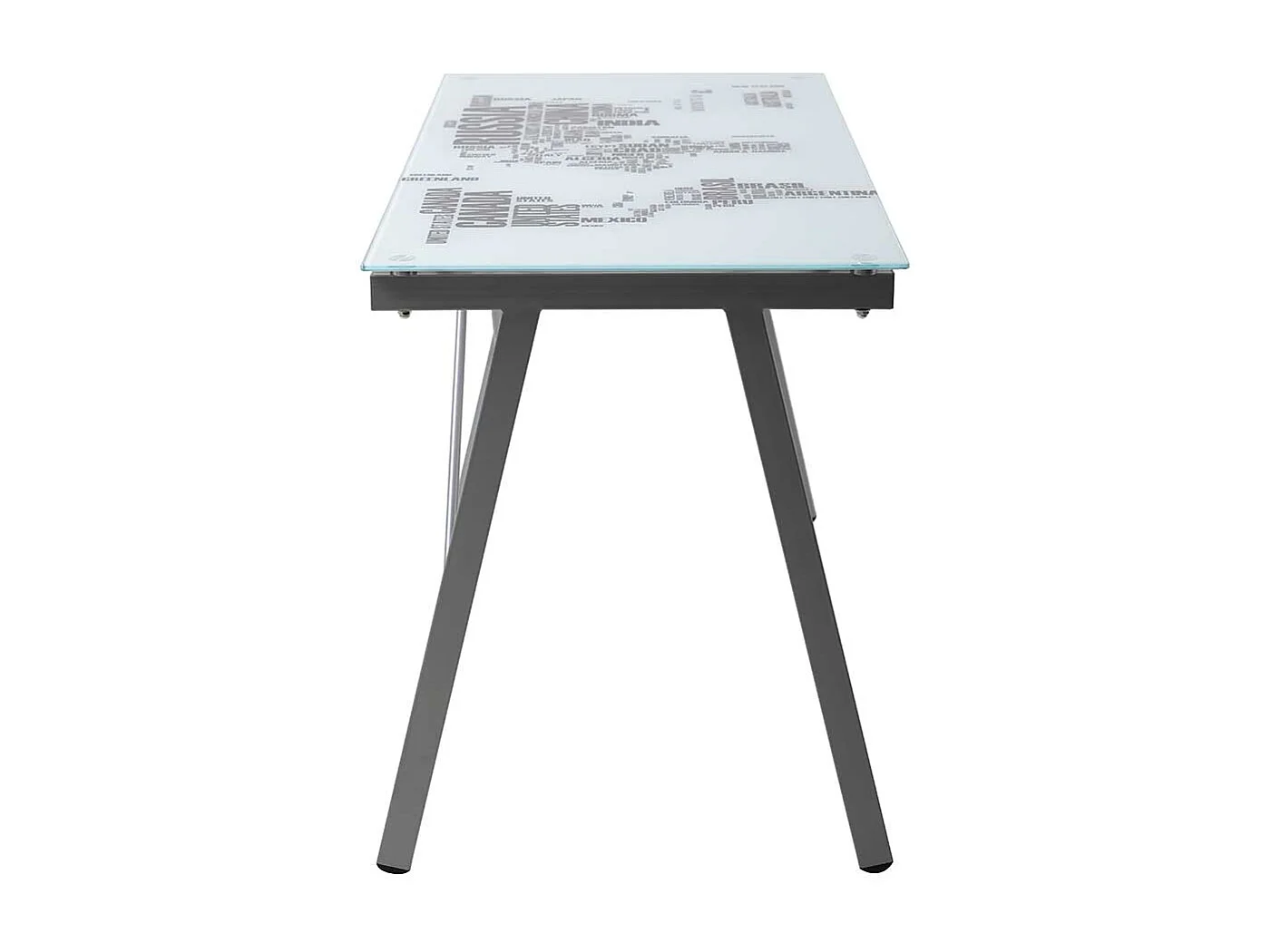 Designschreibtisch mit bedruckter Glasplatte rechteckig