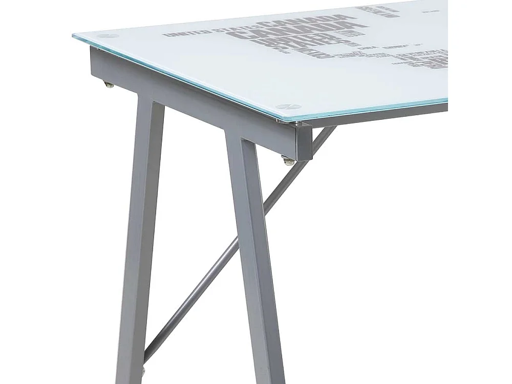 Designschreibtisch mit bedruckter Glasplatte rechteckig