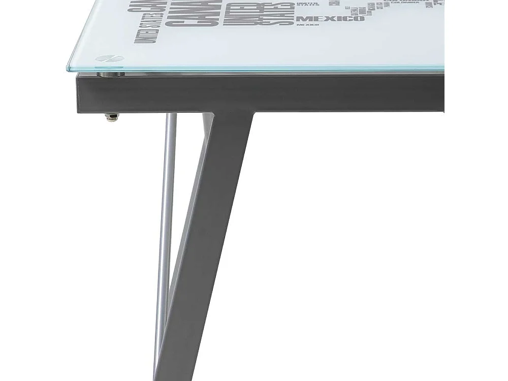 Designschreibtisch mit bedruckter Glasplatte rechteckig