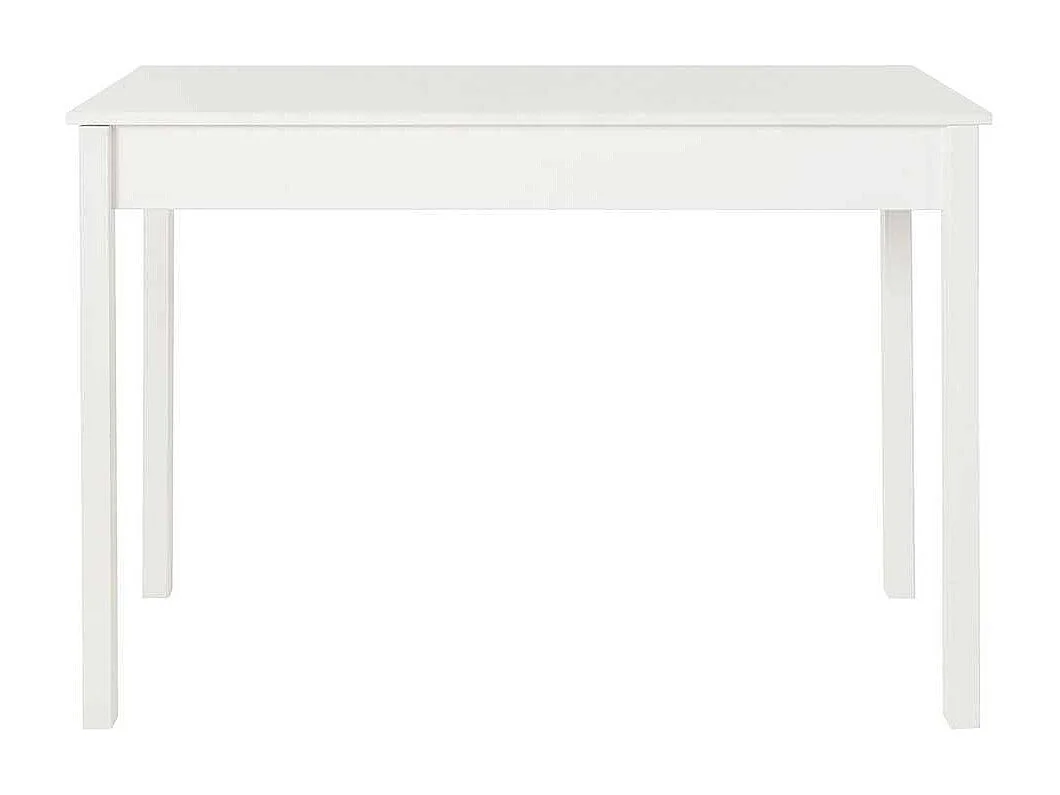 Schreibtisch aus Kiefer Massivholz Weiß lackiert zwei Schubladen