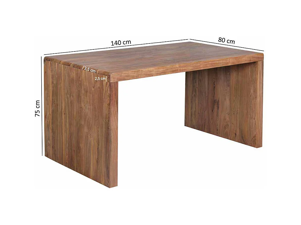 Massivholz Schreibtisch aus Akazie natur modern