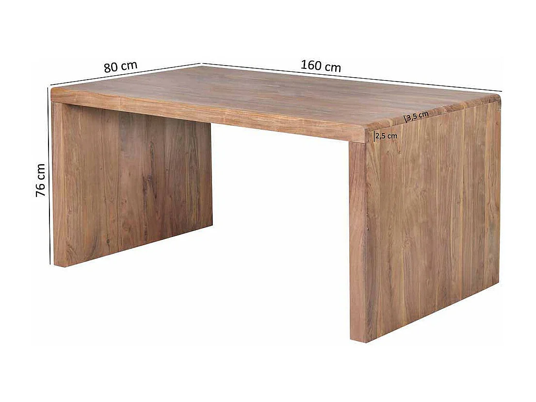 Massivholz Schreibtisch aus Akazie natur modern