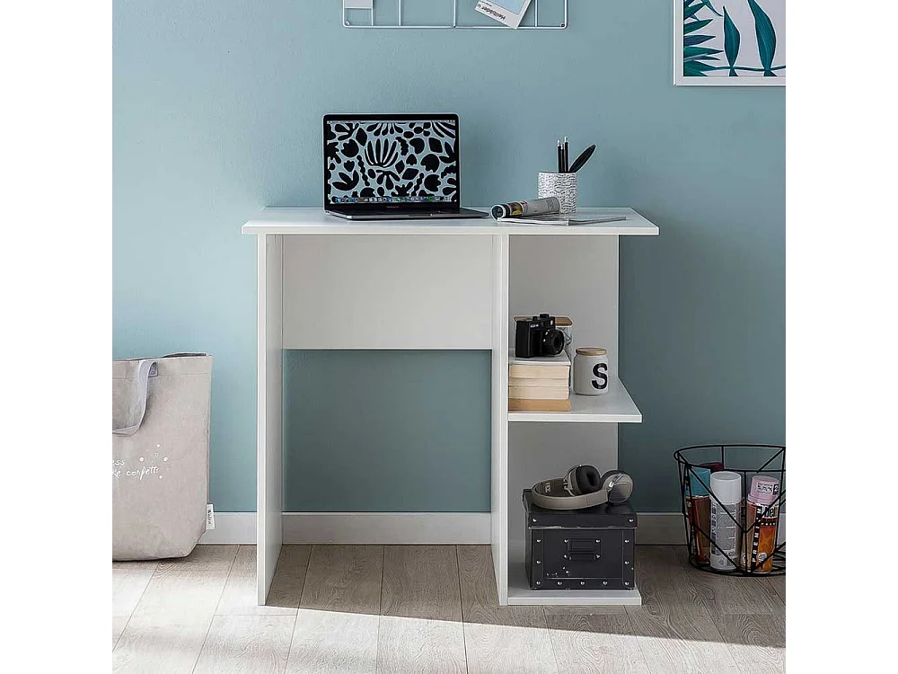Laptopschreibtisch in Weiß 60 cm tief