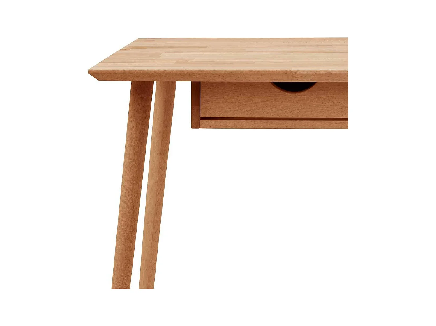 Homeoffice Schreibtisch mit zwei Schubladen Kernbuche Massivholz