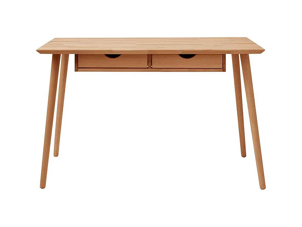 Homeoffice Schreibtisch mit zwei Schubladen Kernbuche Massivholz