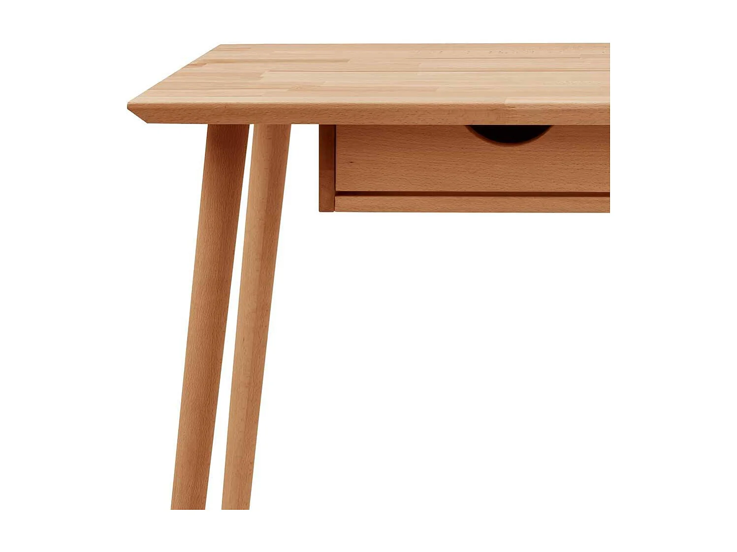 Homeoffice Schreibtisch mit zwei Schubladen Kernbuche Massivholz
