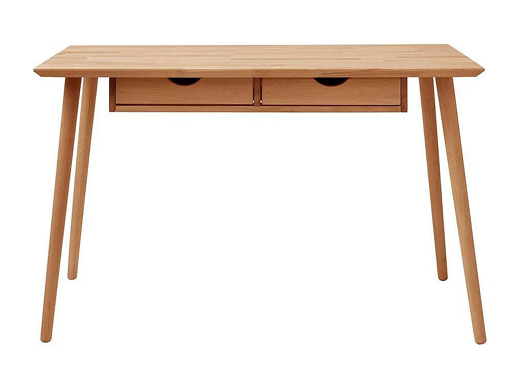 Homeoffice Schreibtisch mit zwei Schubladen Kernbuche Massivholz