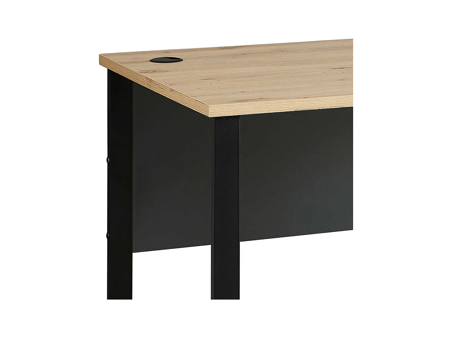 Schreibtisch mit Kabeldurchlass in modernem Design Knieraumblende