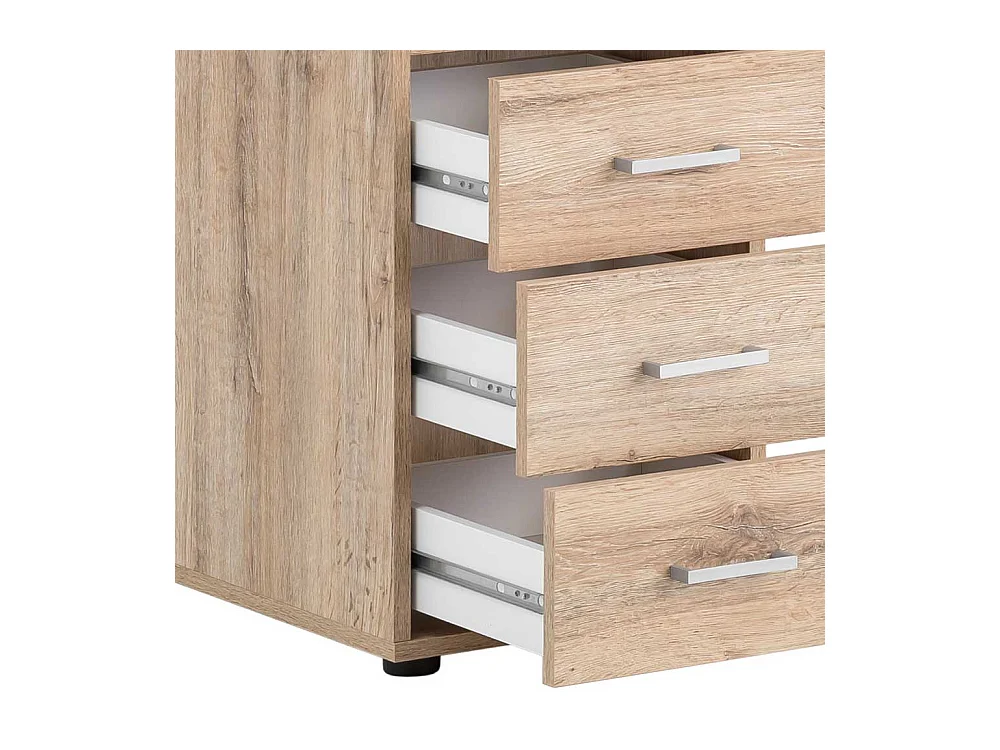 Jugendschreibtisch in Wildeiche Holzoptik Bildschirmaufsatz