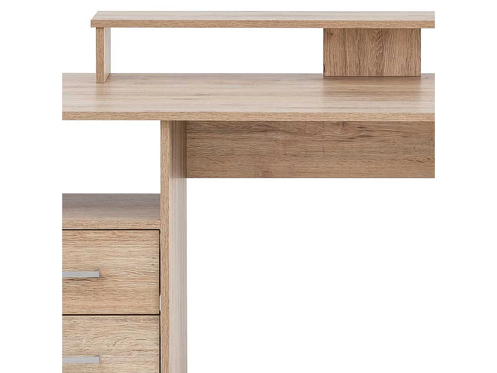 Jugendschreibtisch in Wildeiche Holzoptik Bildschirmaufsatz