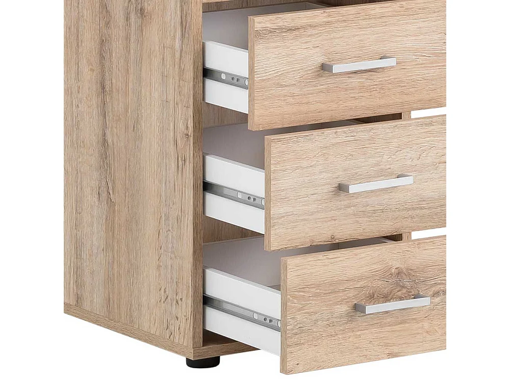 Jugendschreibtisch in Wildeiche Holzoptik Bildschirmaufsatz