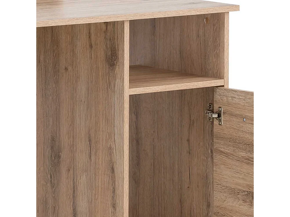 Jugendschreibtisch in Wildeiche Holzoptik Bildschirmaufsatz