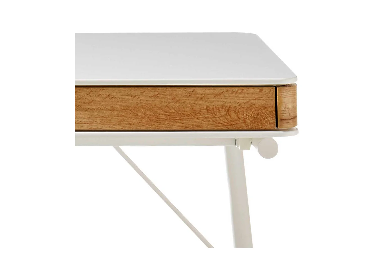 Laptopschreibtisch in Wei� und Eiche Optik 120 cm breit