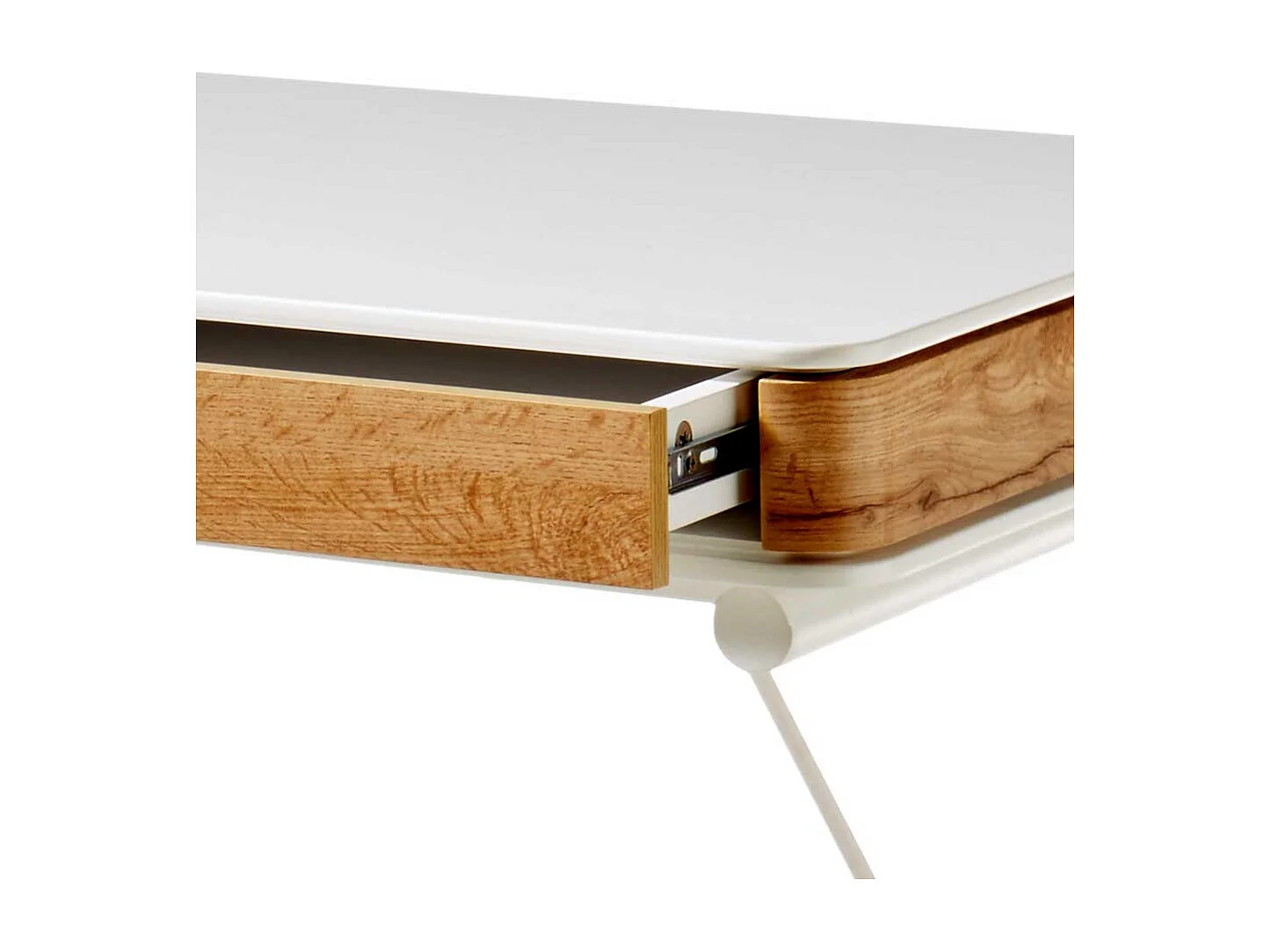 Laptopschreibtisch in Wei� und Eiche Optik 120 cm breit