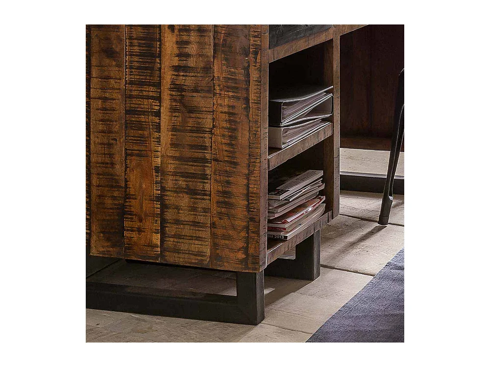 Loft Schreibtisch aus Mangobaum Recyclingholz 120 cm
