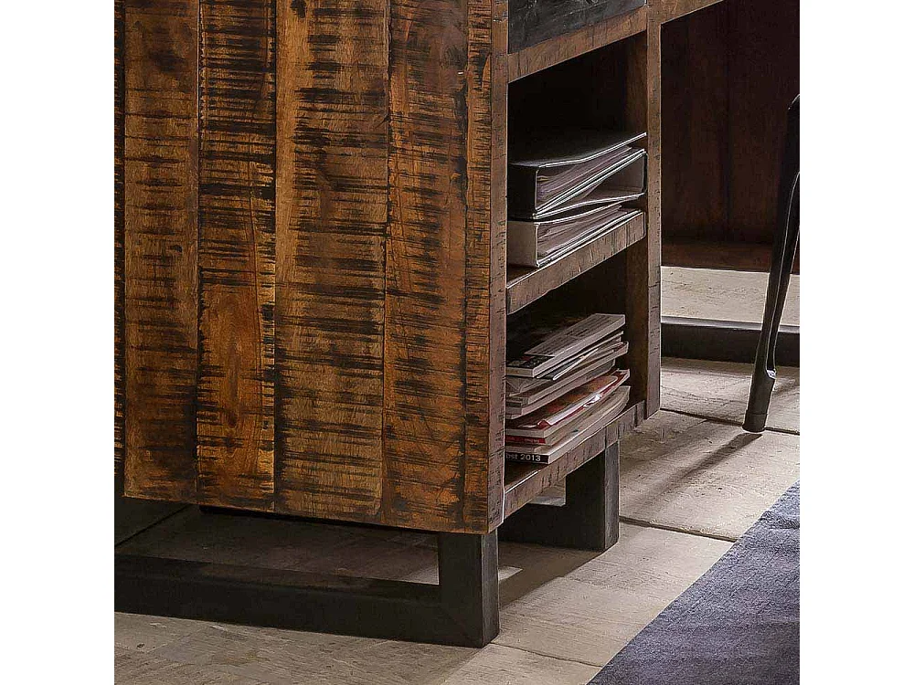 Loft Schreibtisch aus Mangobaum Recyclingholz 120 cm