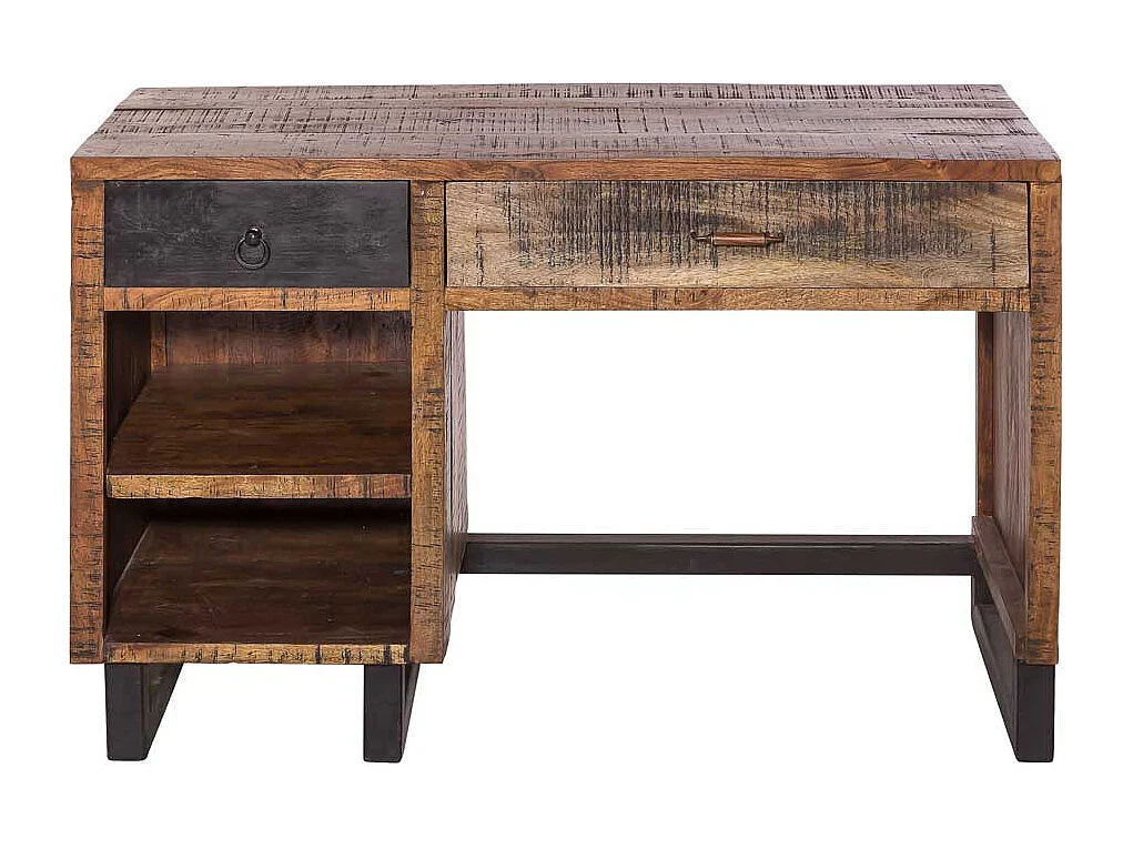 Loft Schreibtisch aus Mangobaum Recyclingholz 120 cm