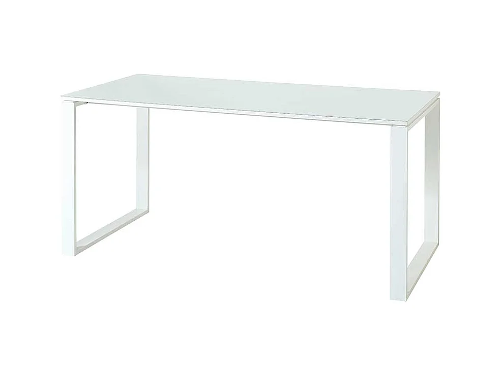 Büroschreibtisch in Weiß Glas beschichtet Rollcontainer (zweiteilig)