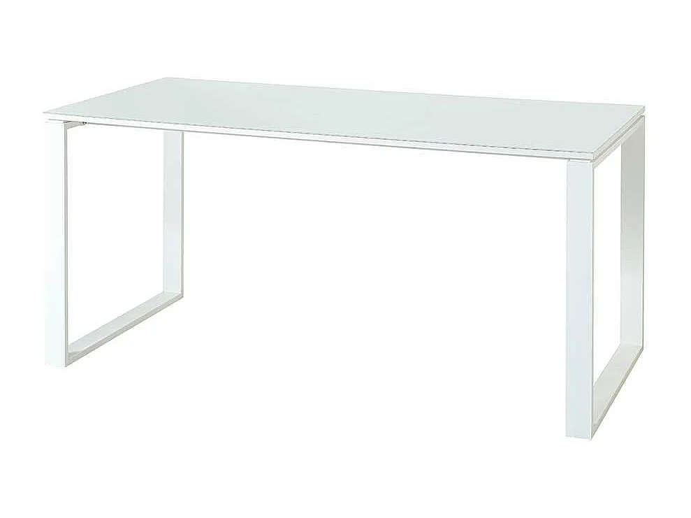 Büroschreibtisch in Weiß Glas beschichtet Rollcontainer (zweiteilig)