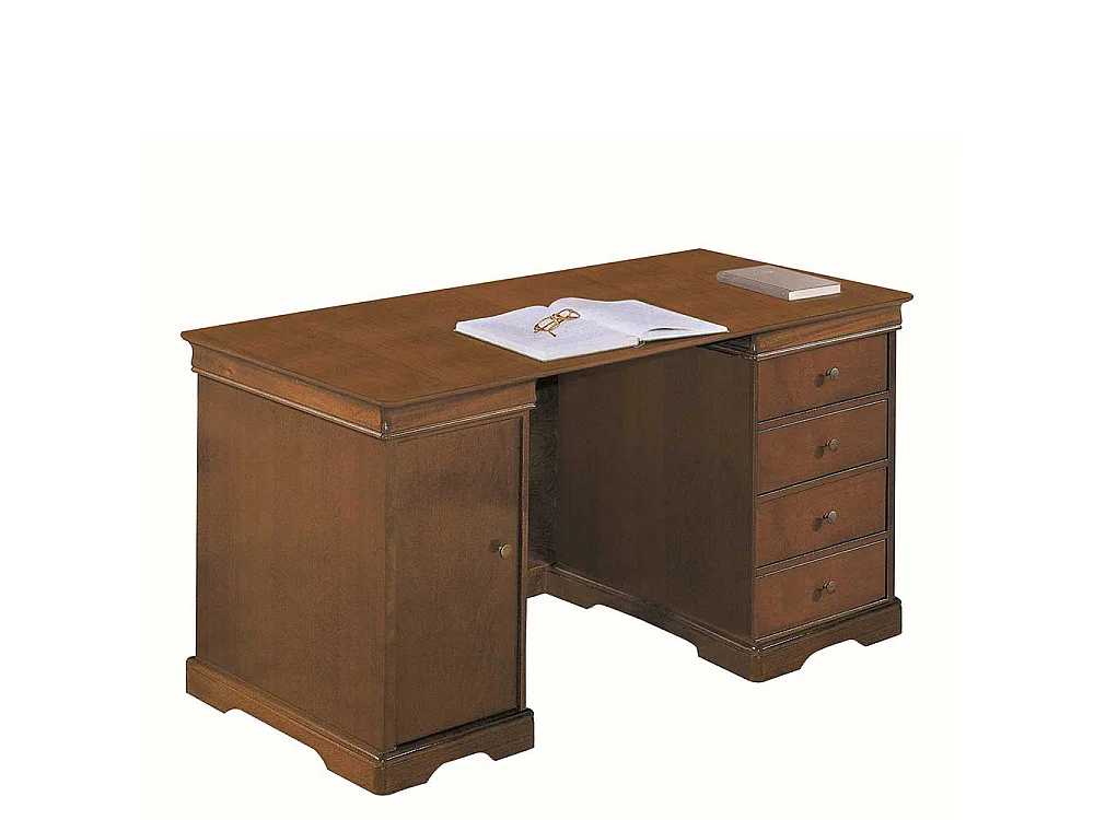 Herren Schreibtisch im klassischen Stil Nussbaumfarben