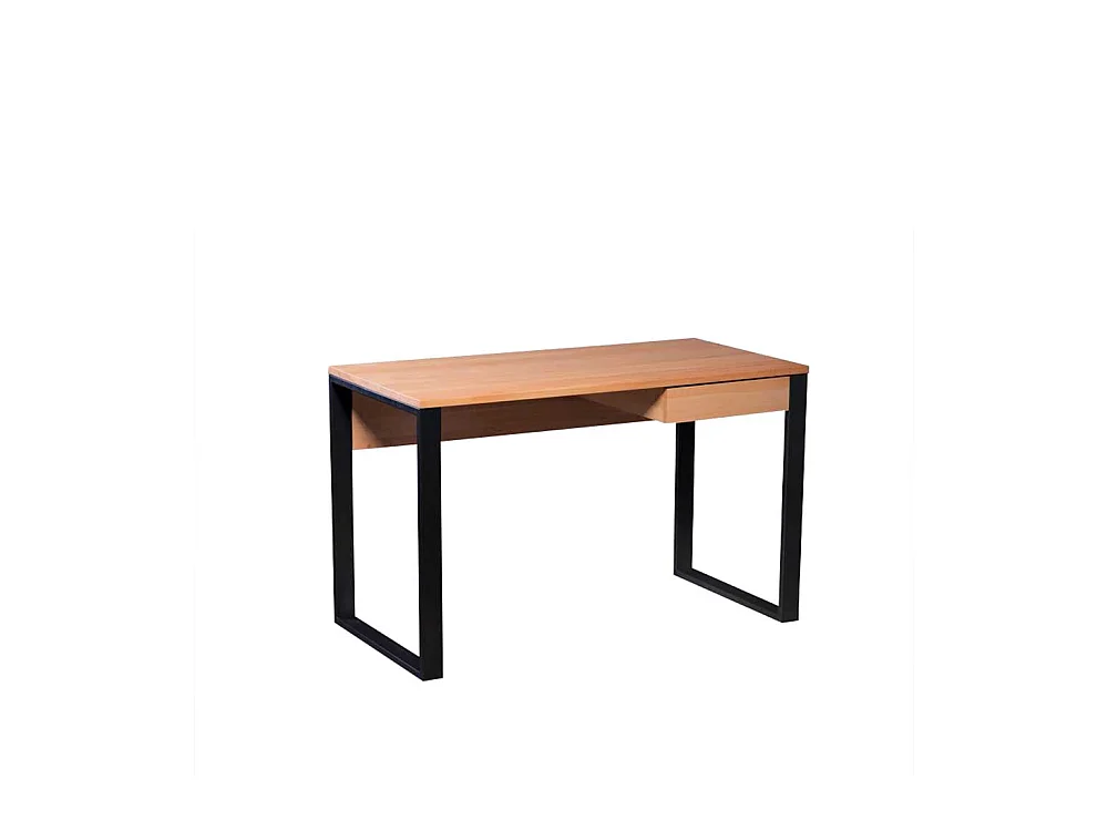 Schreibtisch mit Schublade in Kernbuchefarben Schwarz