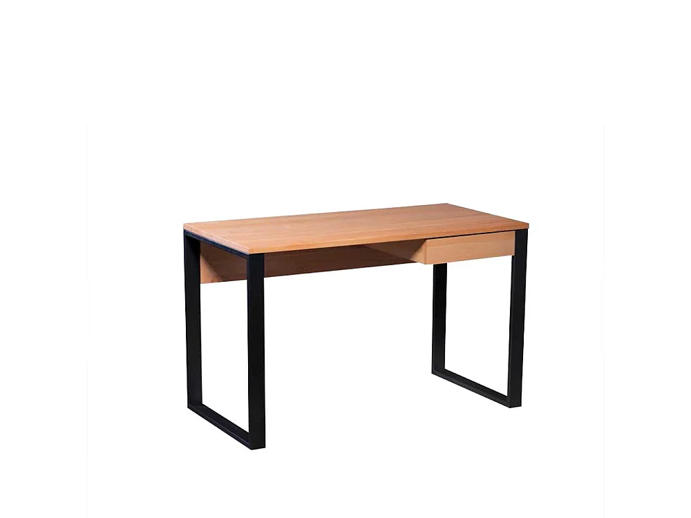 Schreibtisch mit Schublade in Kernbuchefarben Schwarz