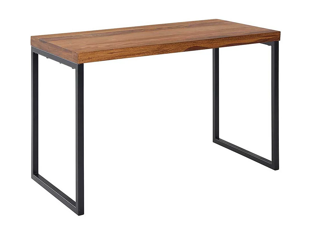 Factory Schreibtisch aus Sheesham Massivholz Bügelgestell
