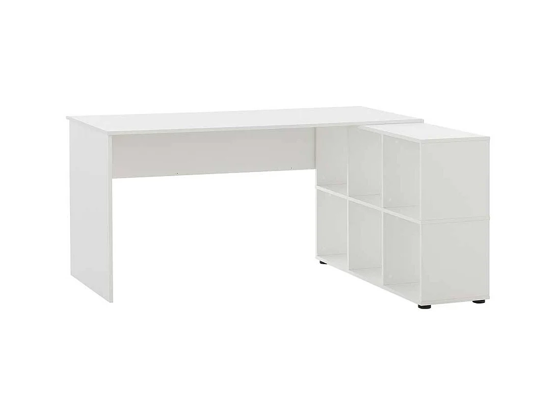 Winkelschreibtisch weiss Made in Germany Seitenregalen