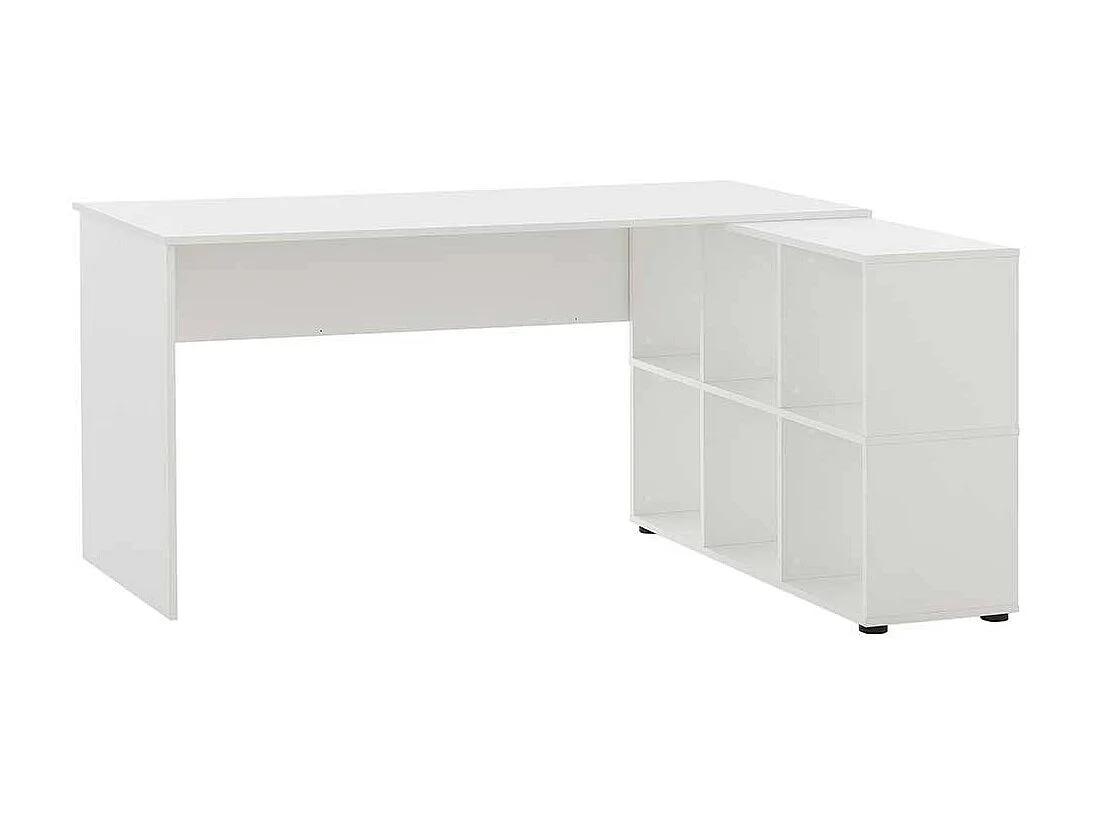 Winkelschreibtisch weiss Made in Germany Seitenregalen